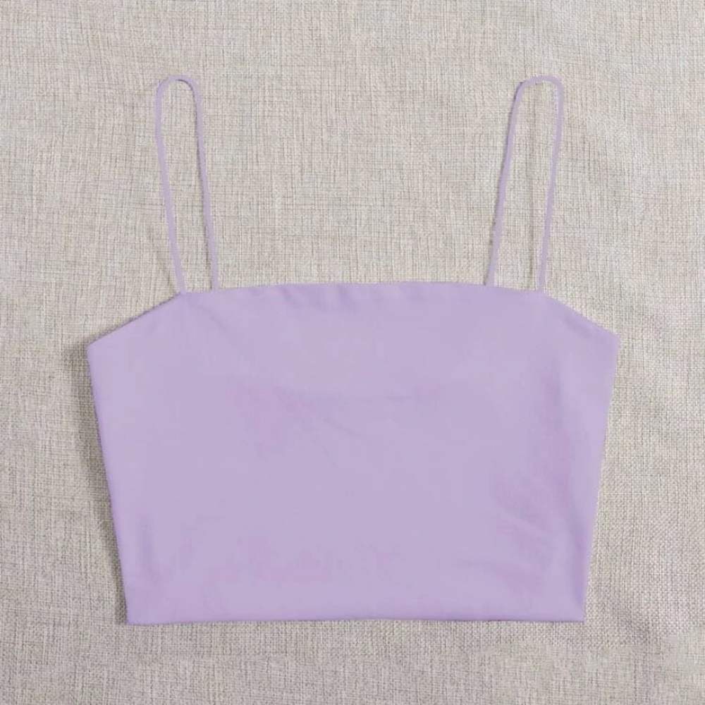 SHEIN Solid Slim Cami Crop Top Size Large